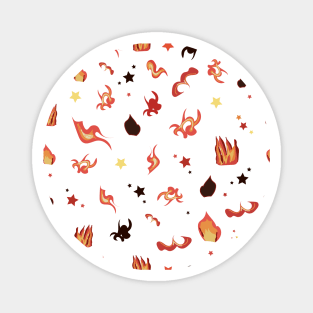 Flames and stars pattern Magnet